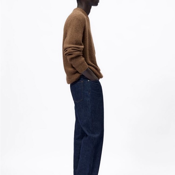 ZARA MAN EDITION SYNTHETIC ALPACA‎ WOOL SWEATER - CARAMEL - Picture 4 of 9